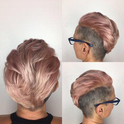 Sassy Shortcut with Rose hues