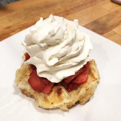 Strawberry and Cream Waffle