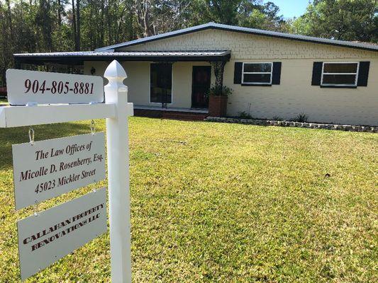 Law Office located at the corner of Mickler Street and US1 S.