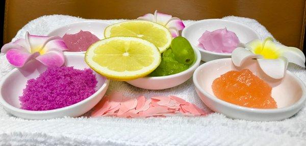 Blush Special Pedicure! Only at Blush. Relax your feet with the lavish fruity scrubs. Fresh slides of orange and crushed grapes! Say bye to