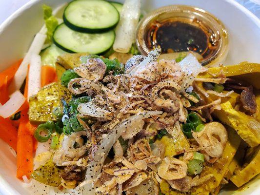 Lemongrass Tofu over Noodles