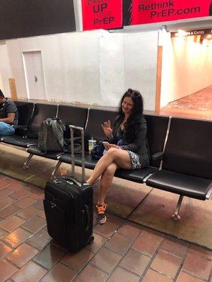 My favorite dress and jacket all come from Broadway Vintage; here I am waiting for the NYC train in Washington DC sporting them