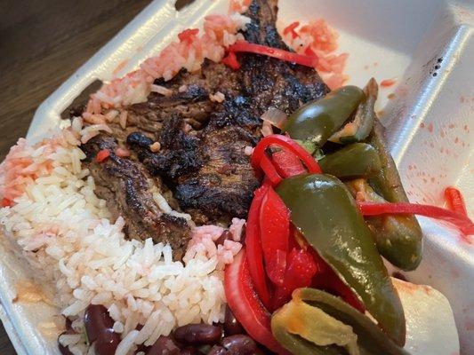 Carne asada - items shifted en route