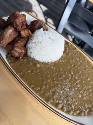 Fried Pork and beans-