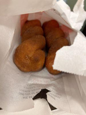 Donuts w/side of cream sauce, really just condensed milk (not pictured)