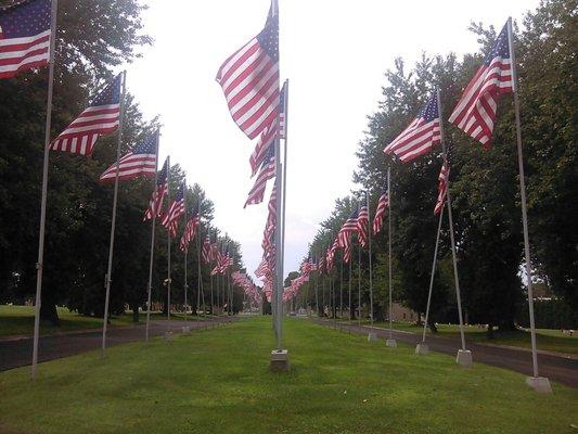 Avenue of 444 Flags. Commemorating each day of captivity for the American hostages in Iran.