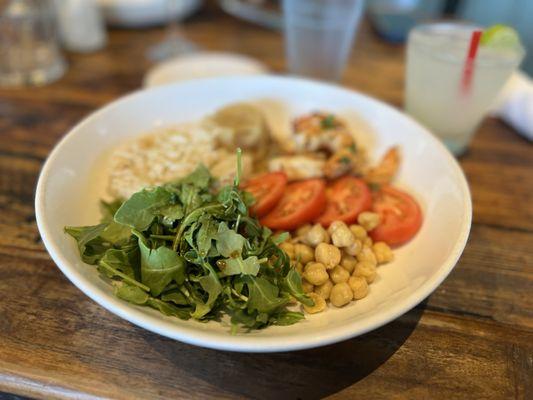 Shrimp grain bowl with arborio rice