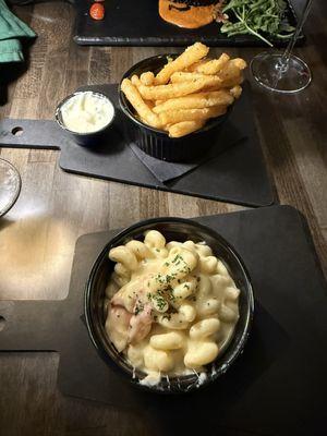 Lobster Mac and truffle fries