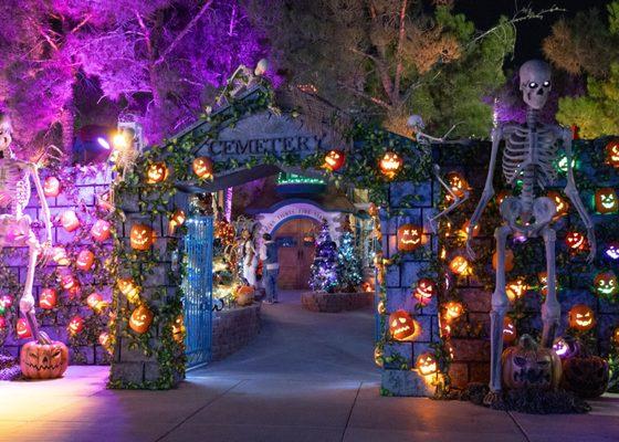 Entry to the haunted forest during HallOVeen at the Magical Forest in 2024