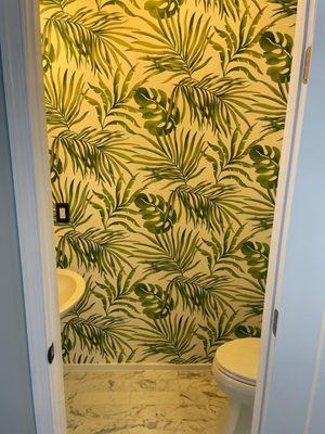 Half bathroom wallpaper