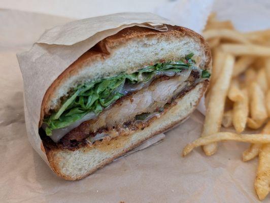 Zesty Fried Chicken Sandwich with side of fries