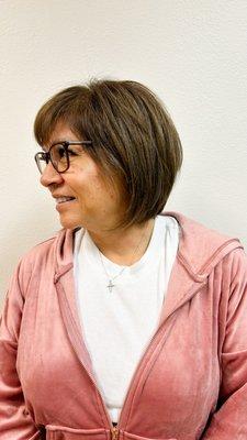 Cute Bob Haircut by HairCare Specialist Gisette Yañez at Habitat Beauty Co. in La Puente California near West Covina and Hacienda Heights