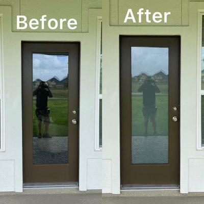 Customer had a door in their bedroom and wanted privacy day and night.