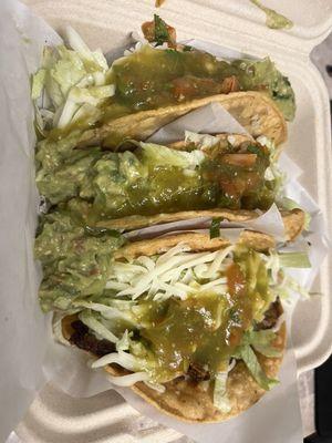 Crispy shredded beef tacos. All 3 for just $10