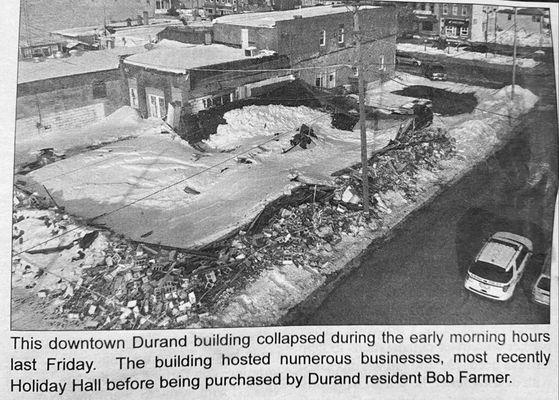 Holiday Hall collapsed roof