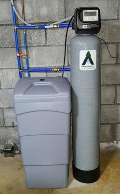 Newly installed water softener.