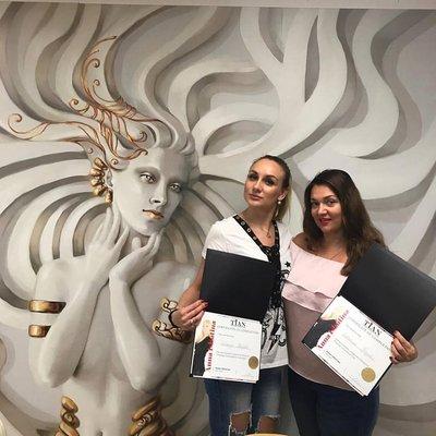 New York City course completion for latest styles and trends for eyebrows, lips and eye liner.
