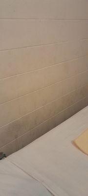 Dirty wall with oil foot prints and who kbows what else.