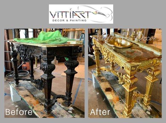 Gold Leaf Gilding - Before and After.