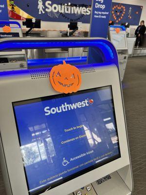 Kiosk in the terminal for self check bags
