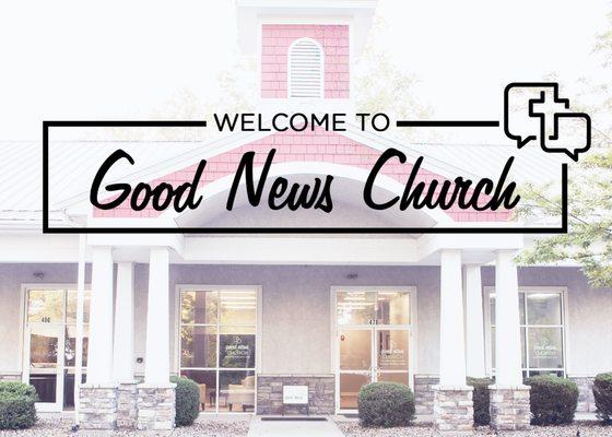 Good News Church, Christian Church in Powell, Ohio. All are welcome, and kids love it! Connected to Recreations Outlet.