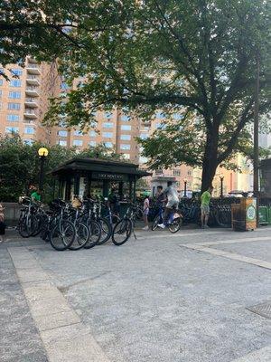 This is located right at the entrance on the Columbus Circle side.