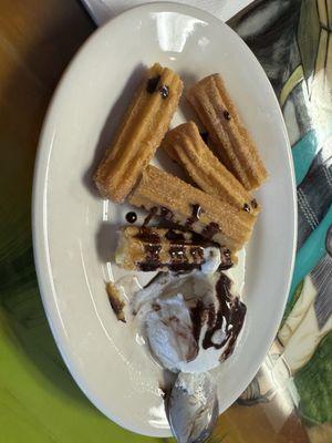 Churros but I messed up the presentation by eating before shooting