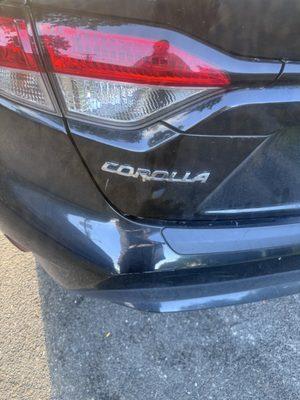 The scratches under the trunk cover