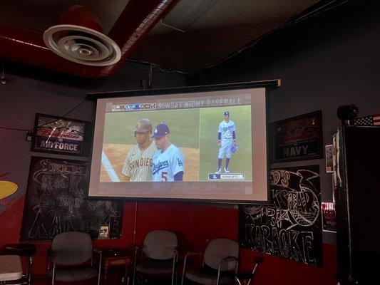 Huge tv area used for karaoke