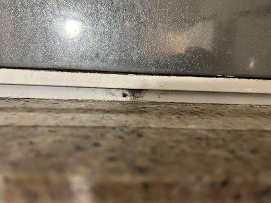 bathroom window black markings