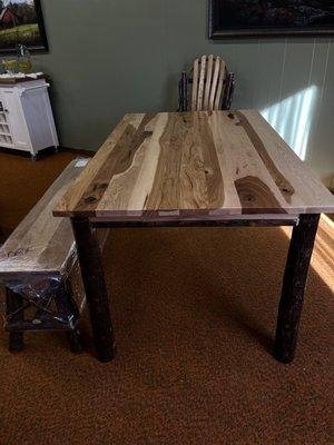 Bought this beautiful table and bench a Davis Brothers Furniture. Visit them every year just to see what's new.
