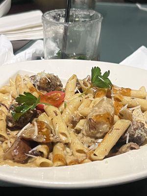 Rasta pasta with oxtail