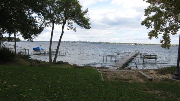 View of downtown Madison from the shore of Lake Monona
