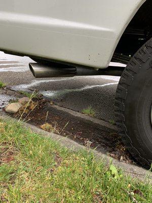 3" piping with new 45* exhaust tip.