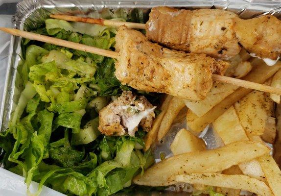 Really bad carry-out pork souvlaki plate. Try ordering something else if you go... Not this.