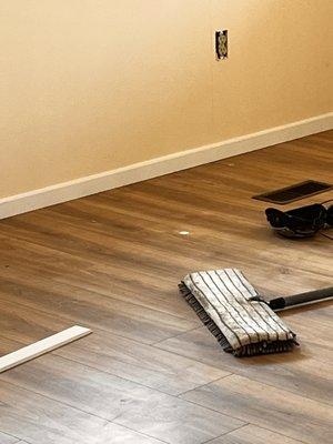 Living Room Eagle Trace Water Resistant being layed by JR & Josie's Crew