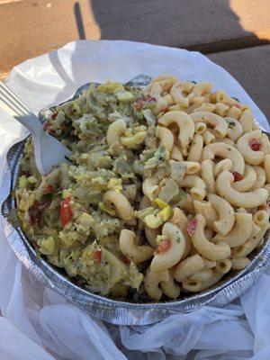 Ackee and macaroni salad. Amazing!