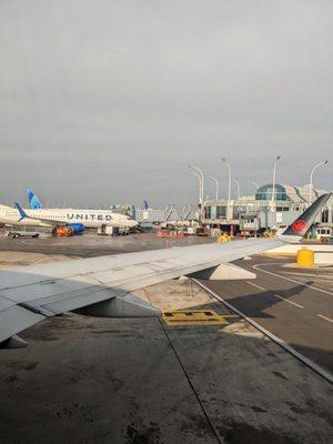 On an Air Canada express plane