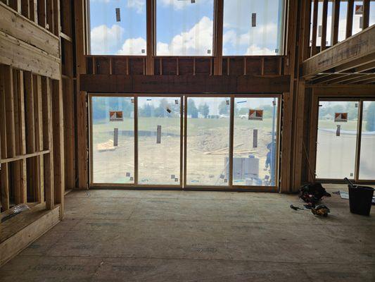 New Construction 4 Panel gliding door unit.