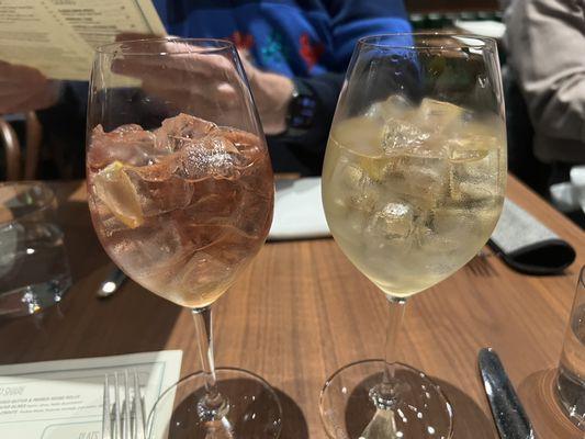 Elderflower spritzes - left is non alcoholic