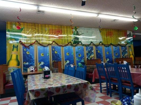 It used to be a gas station. Old fridge doors transferred.