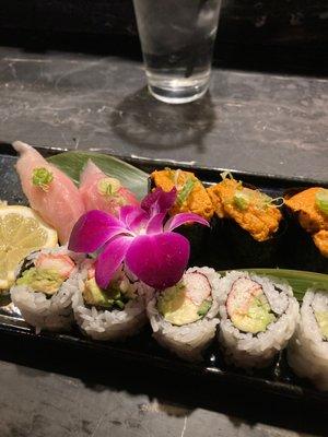 Uni, Hamachi, California Roll