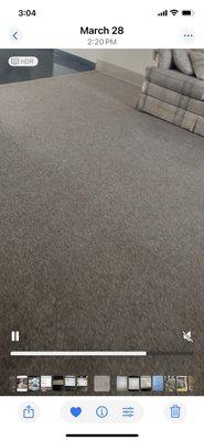 Clubhouse carpet that was cleaned.