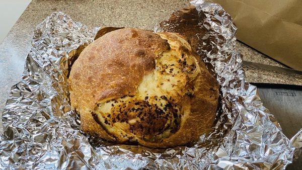 Garlic and Onion Sourdough Round.