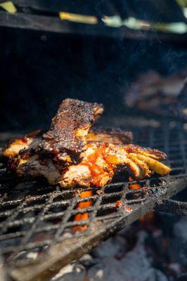 Ribs with bbq sauce