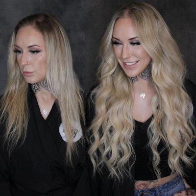 Before & After Natural Beaded Rows®/NBR® Hair Extension Transformation by Liz- @stylemeliz