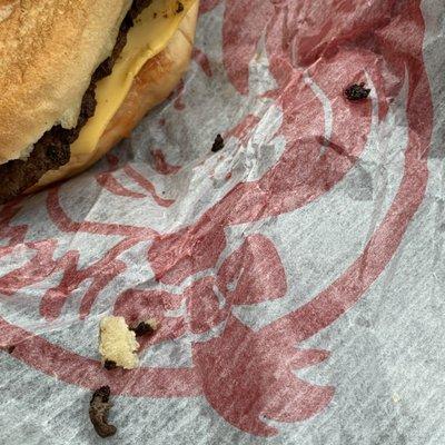 burned edges, grizzle, stale crumbs, hard cheese - yuck