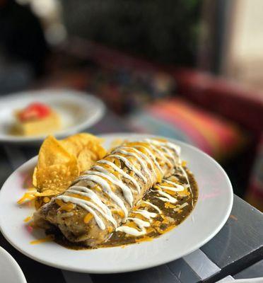 Chile Verde Burrito Wet