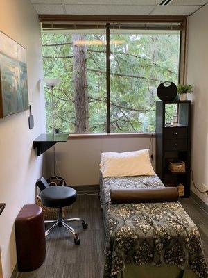 Massage room with electric table