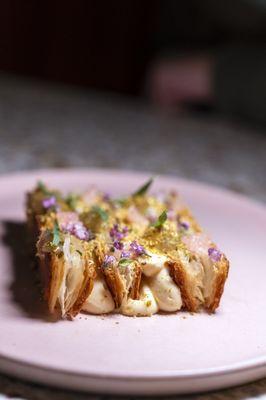 Mille -feuille, cirus, pistachio,vanilla, tarragon